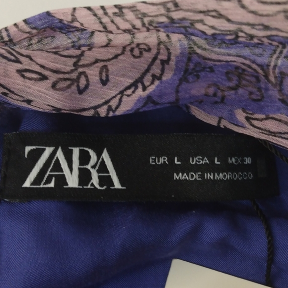 ZARA short mauve jumpsuit with print sz Large - Picture 12 of 15